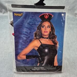 Spirit Nurse Kit Halloween Costume Adult Women’s Hat Choker And Gloves